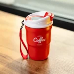 Термочашка Coffee 400 мл з ремінцем та відкидною кришкою-клапаном - Зображення 14