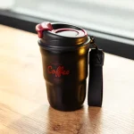 Термочашка Coffee 400 мл з ремінцем та відкидною кришкою-клапаном - Зображення 8